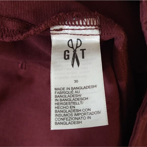 L Goodthreads Mens Shorts Burgundy Dark Wine Red Canvas Casual NWOT Waist 30 x 9 - Picture 7 of 8